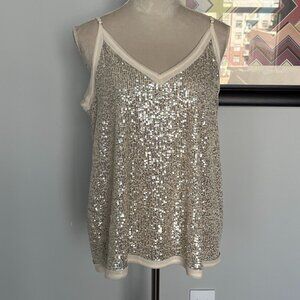 Vici Cream Sequin Cami L